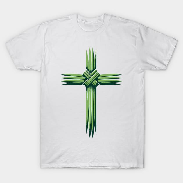 Palm Sunday Leaves Church Christian Easter Cross Christian T-Shirt by Vauliflower